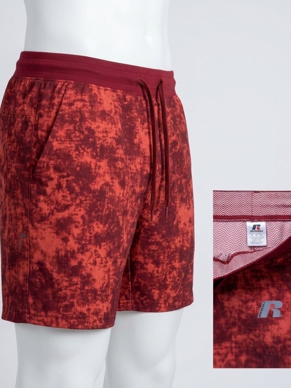 Russell Athletic Red Rust Tie-Dye Athletic Shorts